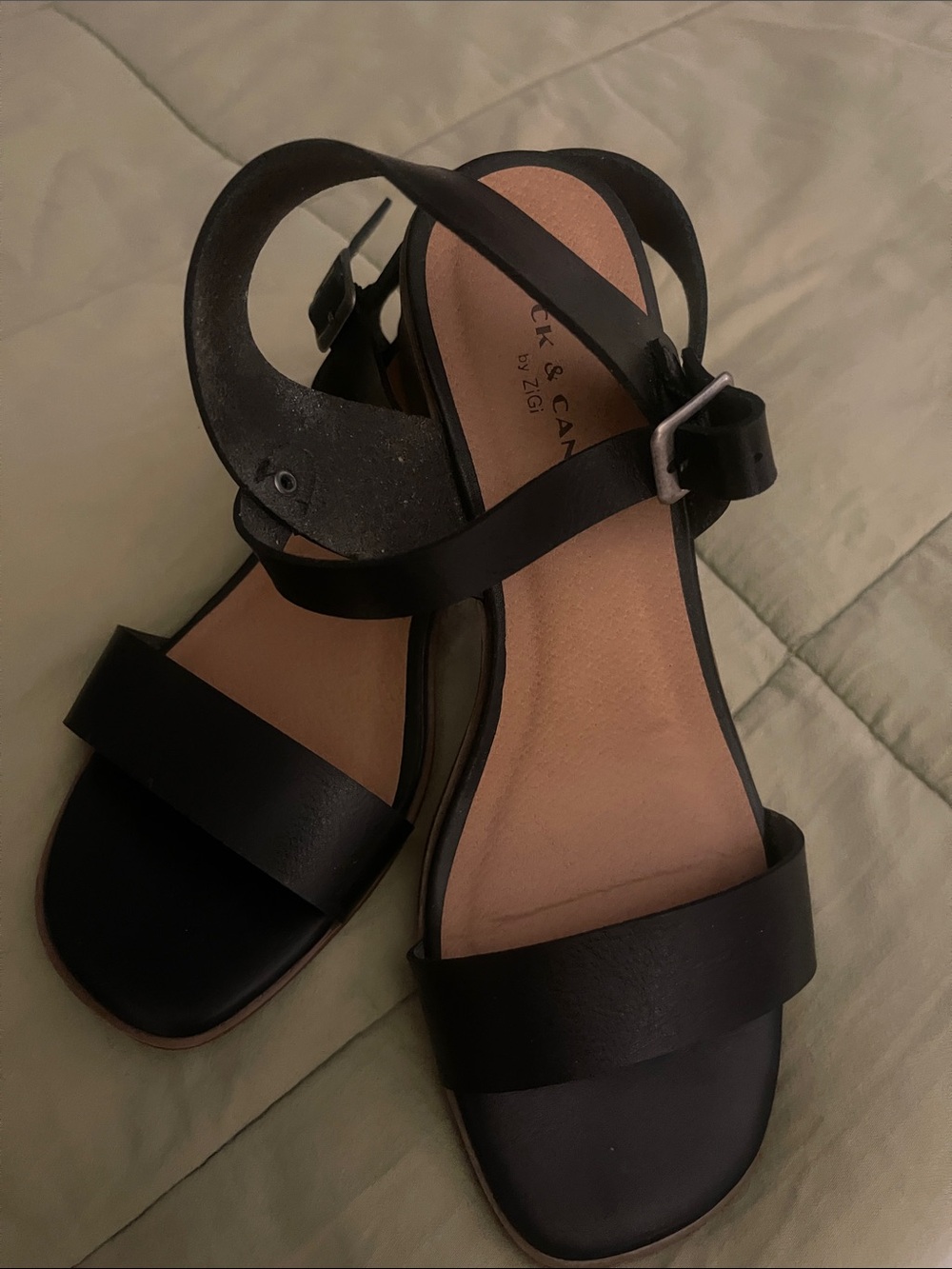 Black Ankle-Strap Women's Sandals Size 8.5